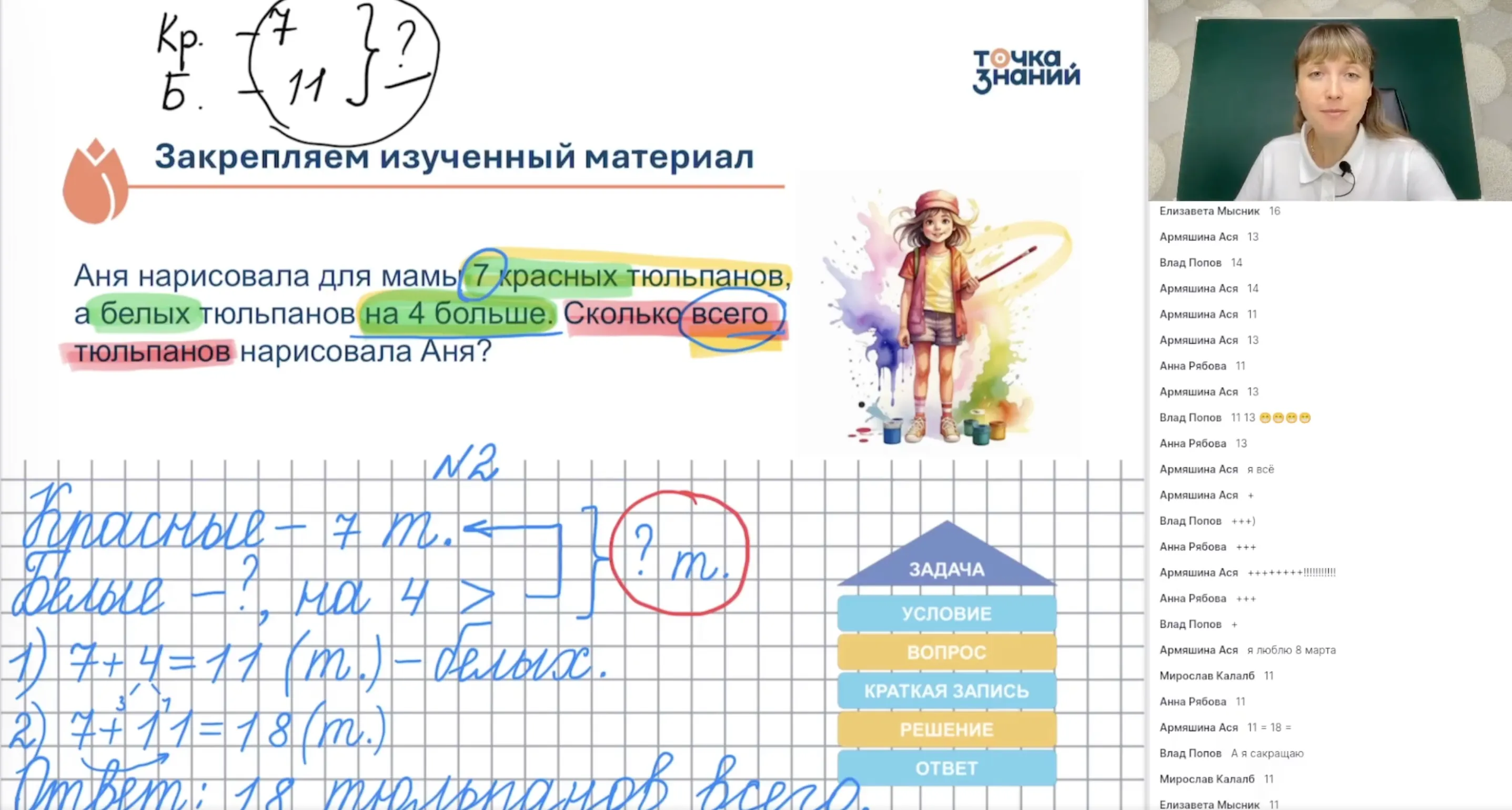 Приём сложения однозначных чисел с переходом через десяток. Решение задач